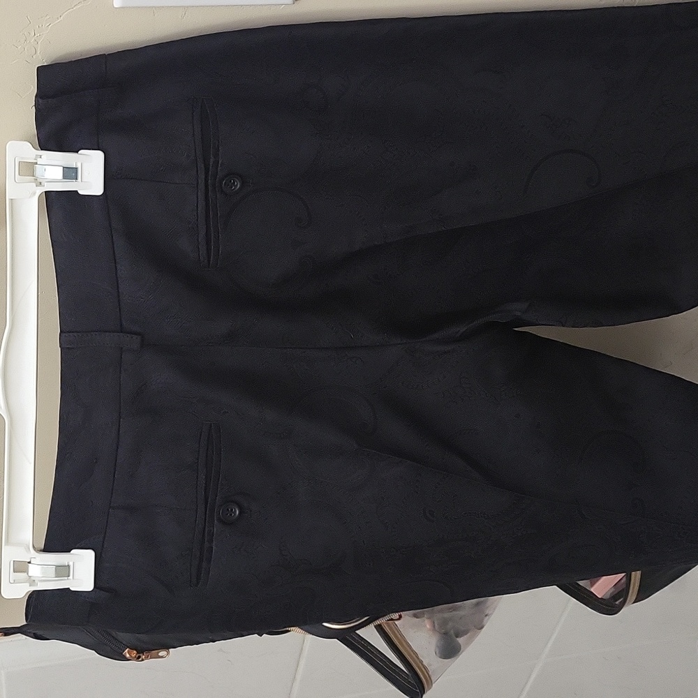 Black paisley dress pants